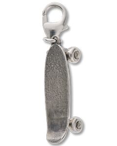 Classic Skateboard Silver Charm